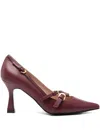 Coccinelle Fernanda Buckle-detail Pointed-toe Pumps In Burgundy