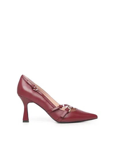 Coccinelle Fernanda Buckle-detail Pointed-toe Pumps In Burgundy