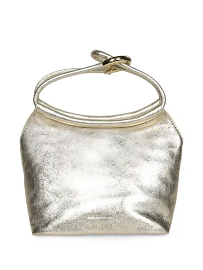Coccinelle Finn Metallic-effect Knot Tote Bag In Gray