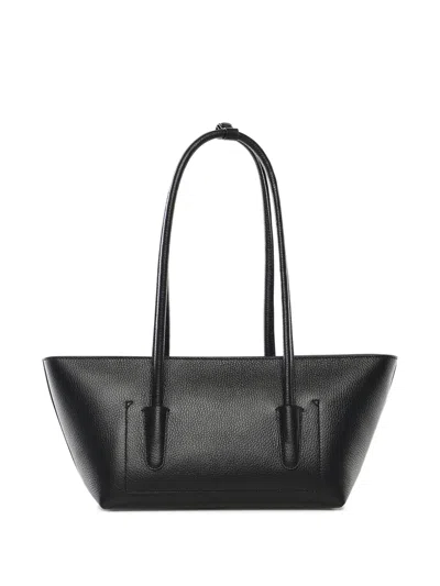 Coccinelle Flap Detail Leather Tote Bag In Black