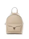 Coccinelle Flap-pocket Leather Backpack In Neutral