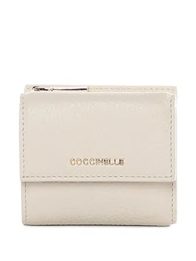 Coccinelle Flap Zip Leather Wallet In Neutral
