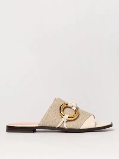 COCCINELLE FLAT SANDALS COCCINELLE WOMAN COLOR NATURAL,422806067
