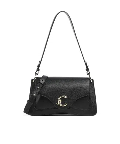 Coccinelle Flip Shoulder Bag In Black