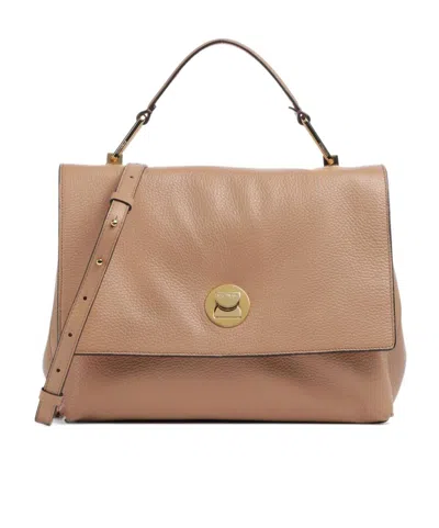Coccinelle Flip Shoulder Bag In Brown