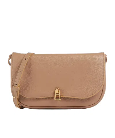 Coccinelle Flip Shoulder Bag In Nude