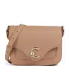 Coccinelle Flip Shoulder Bag In Nude
