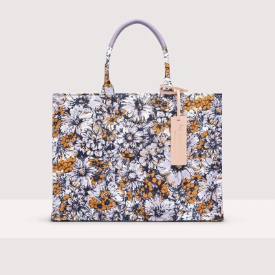 Coccinelle Floral Print Fabric Handbag Never Without Bag Cross Flower Print Medium In Multi.lavender