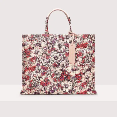 Coccinelle Floral Print Fabric Handbag Never Without Bag Flower Print Large In Black