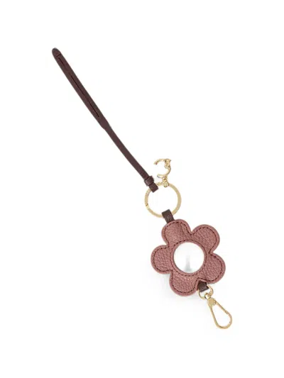 Coccinelle Flower-motif Mirror Keyring In Multi