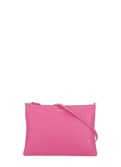 Coccinelle Fuchsia Leather Pochette In Purple