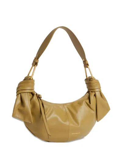 Coccinelle Furoshiki Leather Small Shoulder Bag In Brown