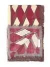 Coccinelle Geometric-pattern Fringed Scarf In Red