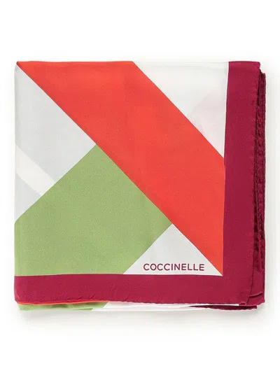 Coccinelle Geometric-pattern Silk Scarf In Multi