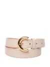 Coccinelle Leather Belt With Grain In Neutral