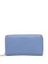 Coccinelle Grain-leather Zip-around Wallet In Blue