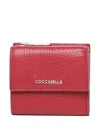 Coccinelle Metallic Sof Red Grain Soft Wallet In Red