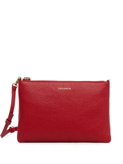 Coccinelle Grained Crossbody Bag In Red