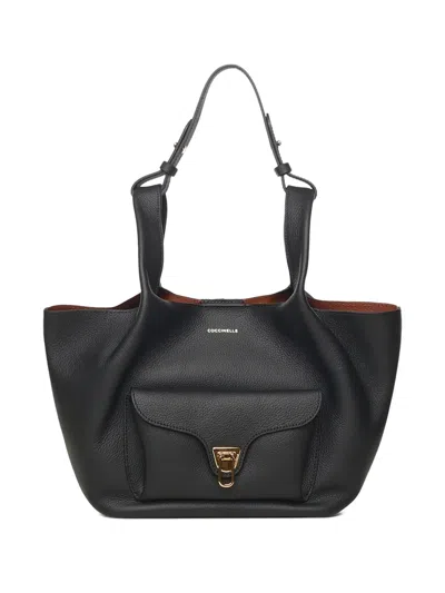 COCCINELLE GRAINED FLAP FRONT SHOULDER BAG