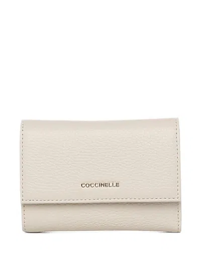 Coccinelle Grained Flap Wallet In Neutral