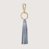COCCINELLE GRAINED LEATHER AND METAL KEY RING TASSEL