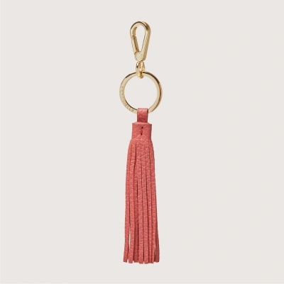 Coccinelle Grained Leather And Metal Key Ring Tassel In Pot