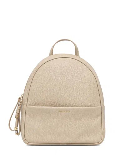 Coccinelle Grained-leather Backpack In Neutral
