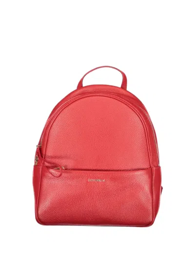 Coccinelle Grained Leather Backpack In Red