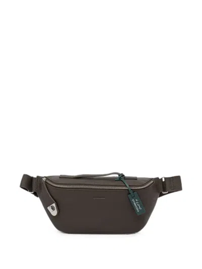 Coccinelle Grained Leather Belt Bag In Brown