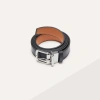Coccinelle Grained Leather Belt Smart To Go In Noir/cuir
