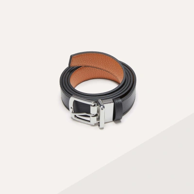 Coccinelle Grained Leather Belt Smart To Go In Noir/cuir