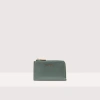 COCCINELLE GRAINED LEATHER CARD HOLDER METALLIC SOFT