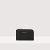 COCCINELLE GRAINED LEATHER CARD HOLDER METALLIC SOFT