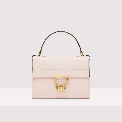 Coccinelle Grained Leather Clutch Bag Arlettis Mini In Creamy Pink