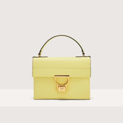 Coccinelle Grained Leather Clutch Bag Arlettis Mini In Lime Wash
