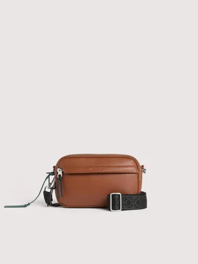 Coccinelle Grained Leather Crossbody Bag Smart To Go In Brown