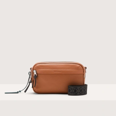 Coccinelle Grained Leather Crossbody Bag Smart To Go In Cuir