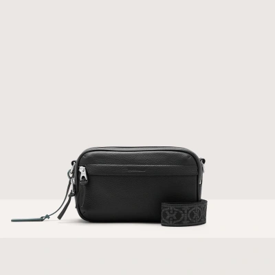 Coccinelle Grained Leather Crossbody Bag Smart To Go In Noir