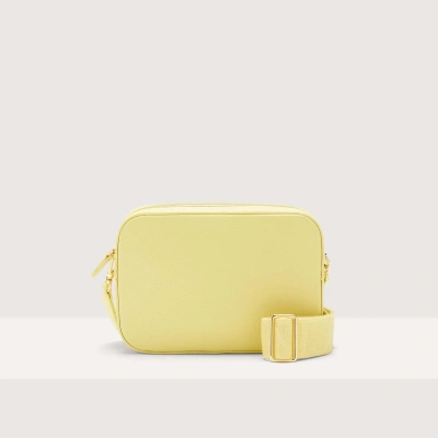 Coccinelle Grained Leather Crossbody Bag Tebe Medium In Lime Wash