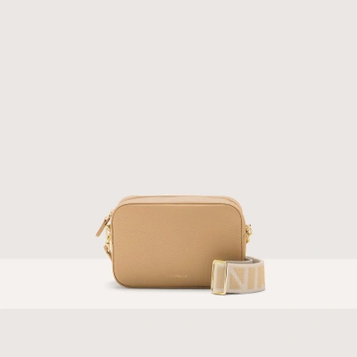Coccinelle Grained Leather Crossbody Bag Tebe Small In Fresh Beige