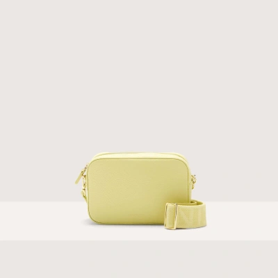 Coccinelle Grained Leather Crossbody Bag Tebe Small In Lime Wash