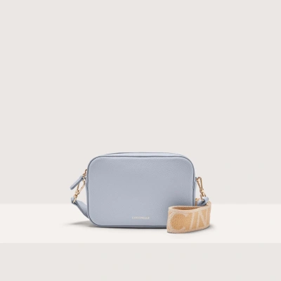 Coccinelle Grained Leather Crossbody Bag Tebe Small In Mist Blue