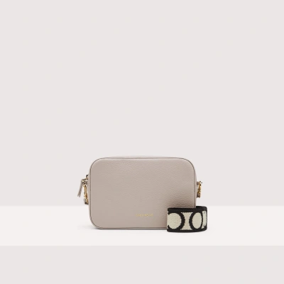 Coccinelle Grained Leather Crossbody Bag Tebe Small In Powder Pink