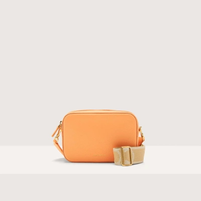 Coccinelle Grained Leather Crossbody Bag Tebe Small In Sunrise