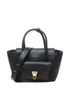 Coccinelle Double Beat Leather Tote Bag In Black