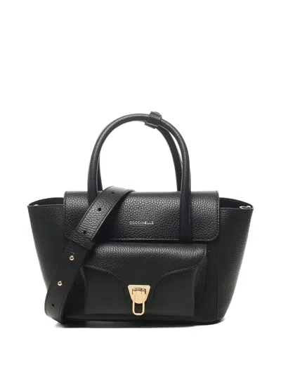 COCCINELLE GRAINED LEATHER FLAP BAG
