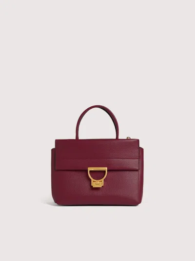 Coccinelle Grained Leather Handbag Arlettis Medium In Red