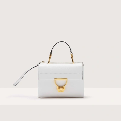 Coccinelle Grained Leather Handbag Arlettis Small In Brillant White
