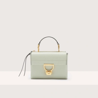 Coccinelle Grained Leather Handbag Arlettis Small In Celadon Green