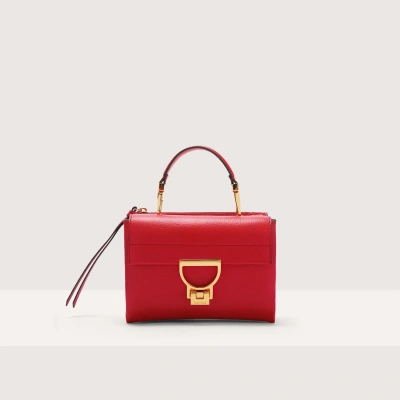 Coccinelle Grained Leather Handbag Arlettis Small In Ruby